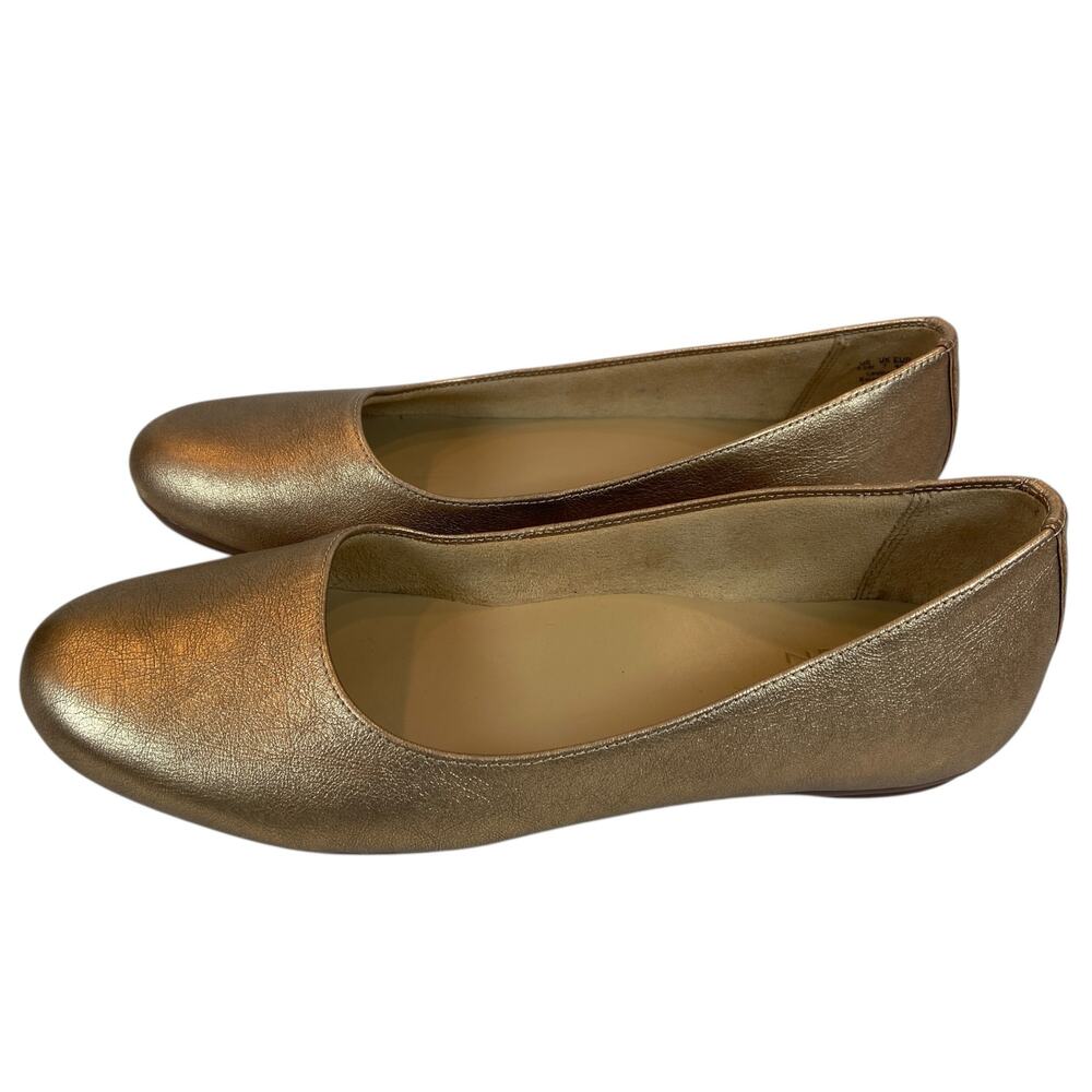 Naturalizer Maxwell Women's Metallic Gold Ballet Flats Size 9.5 W